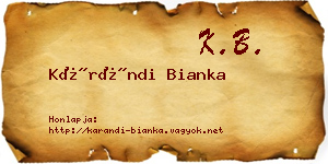 Kárándi Bianka névjegykártya