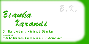 bianka karandi business card