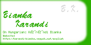 bianka karandi business card